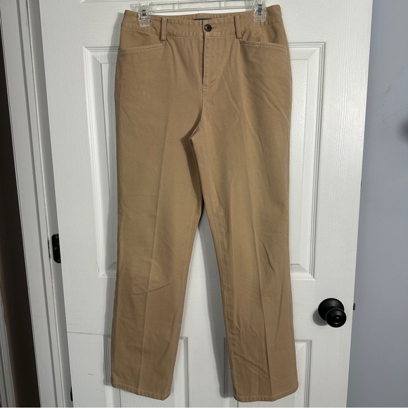 Lauren Ralph Lauren jeans, size 6, front slash pockets, tan, cotton blend - Picture 1 of 6